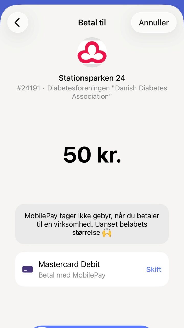 Eksempel på hvordan betaling hos sælger i lotteriet kan se ud